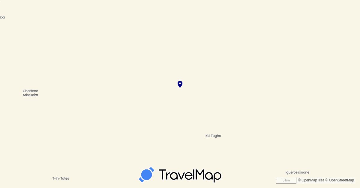 TravelMap itinerary: driving in Mali (Africa)